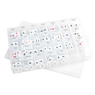 Really Good Stuff® Spanish EZread™ Letter Tiles - 1 Storage Case, 285 Letter Tiles