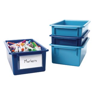 MyPerfectClassroom® Easy Label Bins 2-Tone Blue, Set of 4