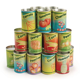 Excellerations® Realistic Tin Can Play Food - Set of 20