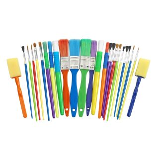 25 Assorted Paint Brush and Applicators in a Cylinder