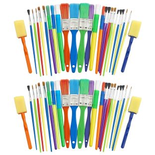 50 Assorted Paint Brush and Applicators in a Cylinder