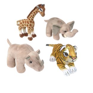 Excellerations® Realistic Plush Animals - Jungle Set of 4