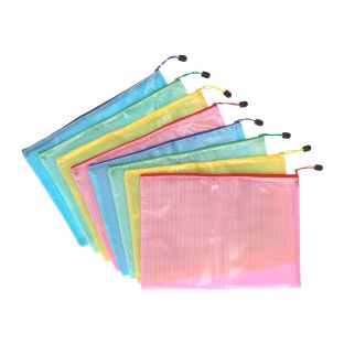 Really Good Stuff® Mesh Zipper Pouches - Grouping Colors - Set of 8