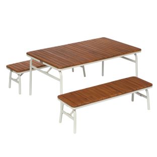 Environments® Outdoor Aluminum Picnic Table and 2 Benches
