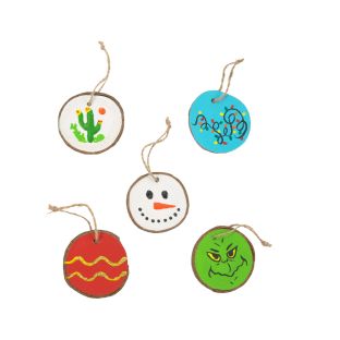 Colorations® Painted Wood Slice Ornament Kit - Makes 24 Crafts