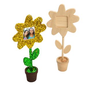 Colorations® Glitter Flower Pot Frame Kit - Makes 12 Crafts