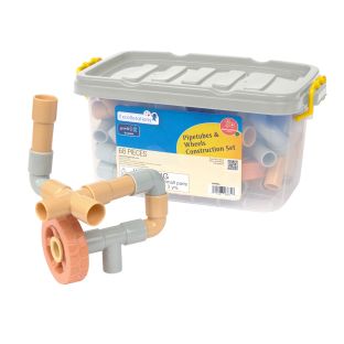 Excellerations® Pipetubes and Wheels Construction Set – 68 Pieces