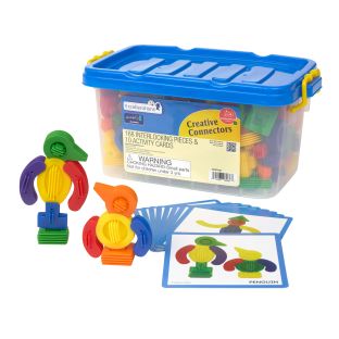 Excellerations® Creative Connectors - 168 Interlocking Pieces and 10 Activity Cards
