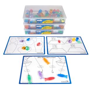Excellerations®ThinkTotes™ Light Table Math Activity Sets: Food, Fish, and Gems 303pcs
