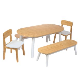 Environments® Milestones™ Bamboo Oval Table with 2 Benches and 2 Chairs