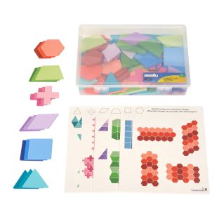 Excellerations® Tessellations Math Activity Set - 114 pieces with Storage