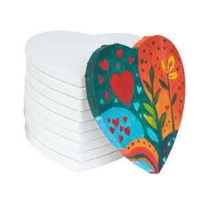 Colorations® 8" x 8" Heart Shaped Canvas - Set of 10