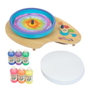 Colorations® Spin Art Station and Fluorescent Tempera Paint Kit