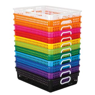 Really Good Stuff® Classroom Paper Baskets - 12-Pack Rainbow Kit