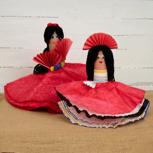 Colorations® Cinco de Mayo Fiesta Craft Roll Dolls – Makes 24 Crafts