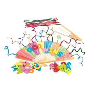 Colorations® Faith Based Message Paper Fans Craft Kit – Makes 12 Crafts