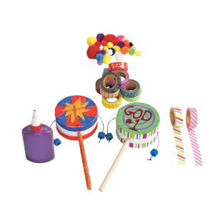 Colorations® Faith Based Sounds of Joy Spin Drums Craft Kit – Makes 12 Crafts