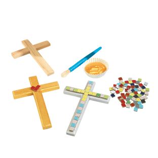 Colorations® Faith Based Cross Mosaic Creations Craft Kit – Makes 12 Crafts