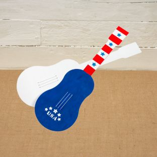 Colorations® 4th of July Patriotic Guitar Craft Kit – Makes 12 Crafts