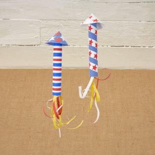Colorations® 4th of July Star-Spangled Rocket Craft Kit – Makes 24 Crafts