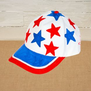 Colorations® 4th of July Star-Spangled Cap Craft Kit – Makes 12 Crafts