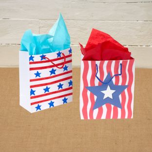 Colorations® 4th of July Stars and Stripes Gift Bag Craft Kit – Makes 24 Crafts