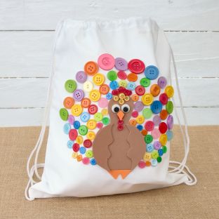 Colorations® Thanksgiving Turkey Backpack Craft Kit – Makes 12 Crafts