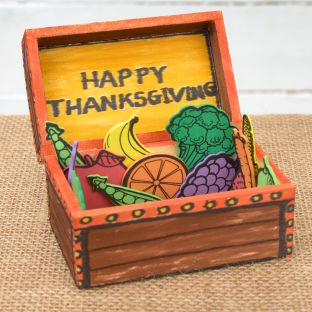 Colorations® Thanksgiving Harvest Treasure Box Craft Kit – Makes 12 Crafts