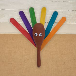Colorations® Thanksgiving Turkey Maraca Craft Kit – Makes 12 Crafts