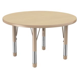 Environments® 36" Round Activity Table with Adjustable Chunky Legs - Maple/Maple