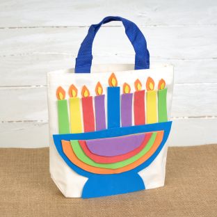 Colorations® Hanukkah Tote Decorating Craft Kit - Makes 12 Crafts