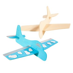 Colorations® Winter Wooden Airplane Craft Kit - Makes 12 Crafts