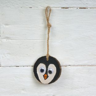 Colorations® Winter Penguin Wood Slice Craft Kit - Makes 24 Crafts