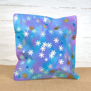 Colorations® Winter Snowflake Canvas Pillow Craft Kit - Makes 12 Crafts