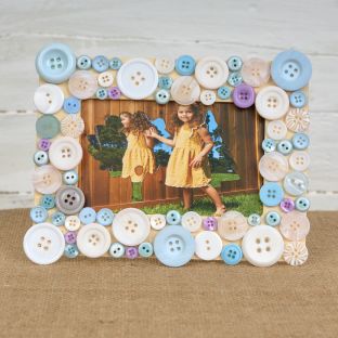 Colorations® Winter Button Collage Frame Craft Kit - Makes 12 Crafts