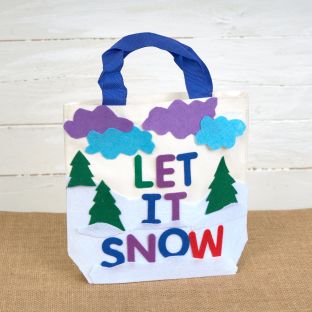 Colorations® Winter Felt and Foam Tote Bag Craft Kit - Makes 12 Crafts