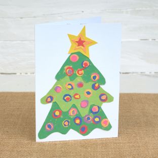 Colorations® Holiday Colorful Christmas Tree Card Craft Kit - Makes 24 Crafts