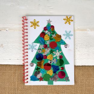 Colorations® Holiday Christmas Tree Notebook Craft Kit - Makes 24 Crafts