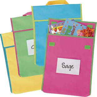 Store More® Large Book Pouches - Neon Colors - Set Of 4