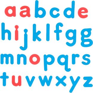 EZread Soft Touch™ Large, Foam, Color-Coded Magnetic Lowercase Letters - 80 letters