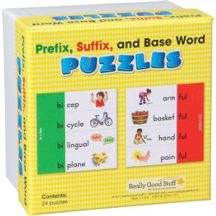 Prefix, Suffix, And Base Word Puzzles - 24 puzzles