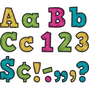 Chalkboard Brights Bold Block 4" Letters - 230 pieces