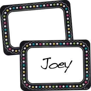 Chalkboard Brights Name Tags/Labels - 36 labels