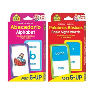 Bilingual ELA Flash Cards: Alphabet and Basic Sight Words (Tarjetas Ilustrativas: Abecedario y Palabras Basicas