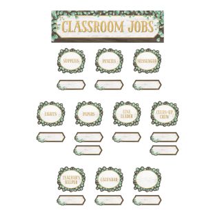 Eucalyptus Classroom Jobs Mini Bulletin Board - 49 Pieces