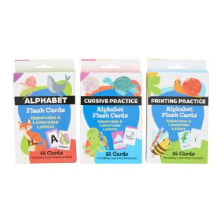 Literacy Flash Cards- Alphabet Printing and Cursive Practice - 3 deck set