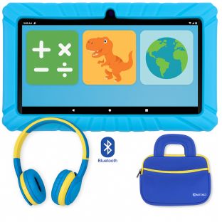 Contixo 7" Tablet, Bag, and Headphones in Blue - Set of 3