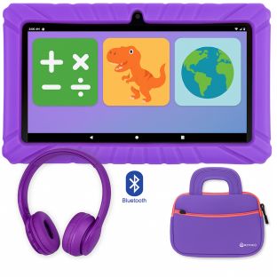 Contixo 7" Tablet, Bag, and Headphones in Purple - Set of 3