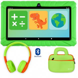 Contixo 7" Tablet, Bag, and Headphones in Green - Set of 3