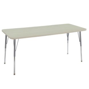 30" x 72" Rectangle La Madera Activity Table with Standard Legs - Sanddrift/Silver